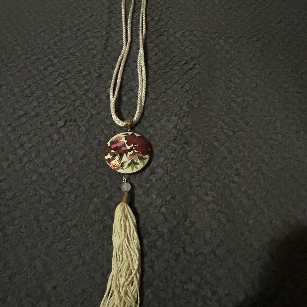 Vintage Bird with Floral Long Necklace!